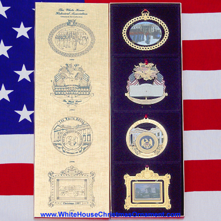 Purchase your 1994-1997 Set of Four Ornaments online at whitehousechristmasornament.com - Have a Merry Christmas and Happy Holidays