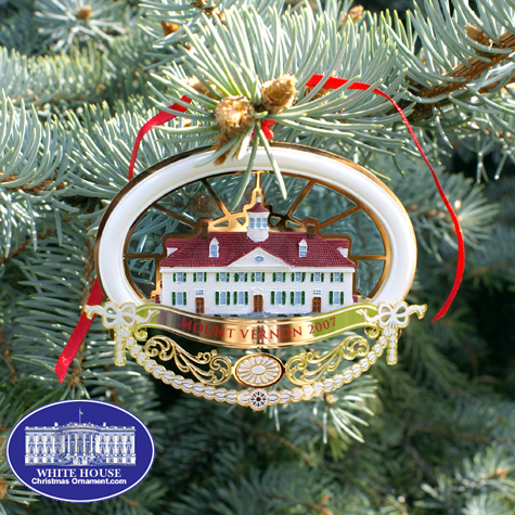 Purchase your 2007 Mount Vernon 275th Anniversary Ornament online at whitehousechristmasornament.com - Have a Merry Christmas and Happy Holidays
