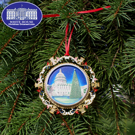 Purchase your 2009 US Capitol West Front Marble Ornament online at whitehousechristmasornament.com - Have a Merry Christmas and Happy Holidays