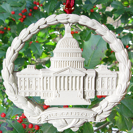 1998 Marble Capitol Wreath Ornament