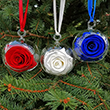 Red White and Blue Rose Garden Ornament Set