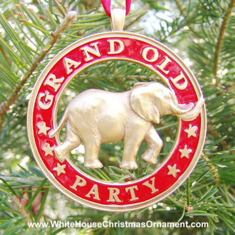Purchase your Official Republican Party Ornament online at whitehousechristmasornament.com - Have a Merry Christmas and Happy Holidays
