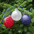 Red, White, and Blue Frosted Glass Ball Set