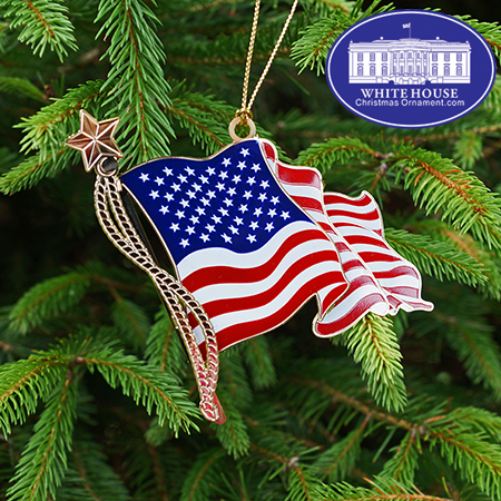 Waving American Flag Ornament