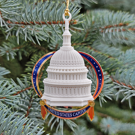 2021 US Capitol Marble Dome Gold Enamel Ornament