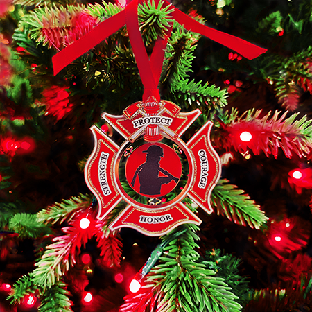 Firefighter Shield Holiday Ornament