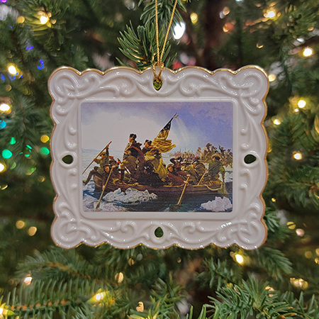 Washington Crossing The Delaware Porcelain Ornament