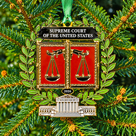 2026 Supreme Court Scales of Justice Christmas Ornament