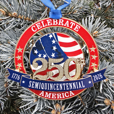 America 250 Semiquincentennial Celebration Ornament