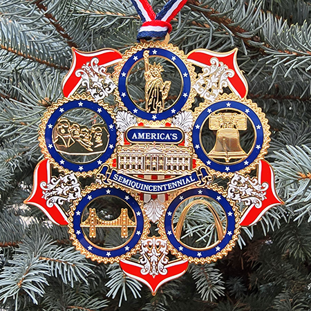 White House America250 Landmark Icons Ornament