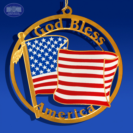 God Bless America Flag Ornament