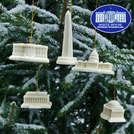  Washington  DC  Memorial Ornament Set